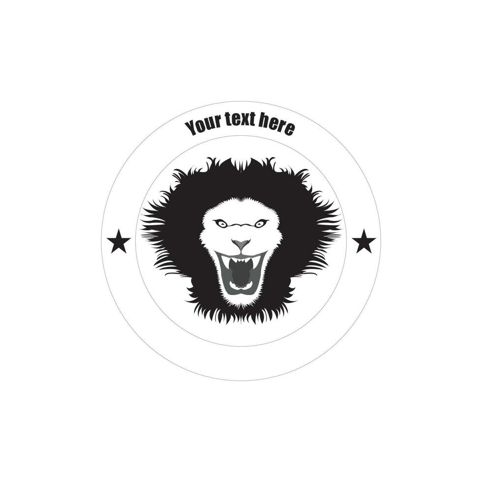Leone testa vettore, nero e bianca illustrazione, per logo design pronto per convertire eps file vettore