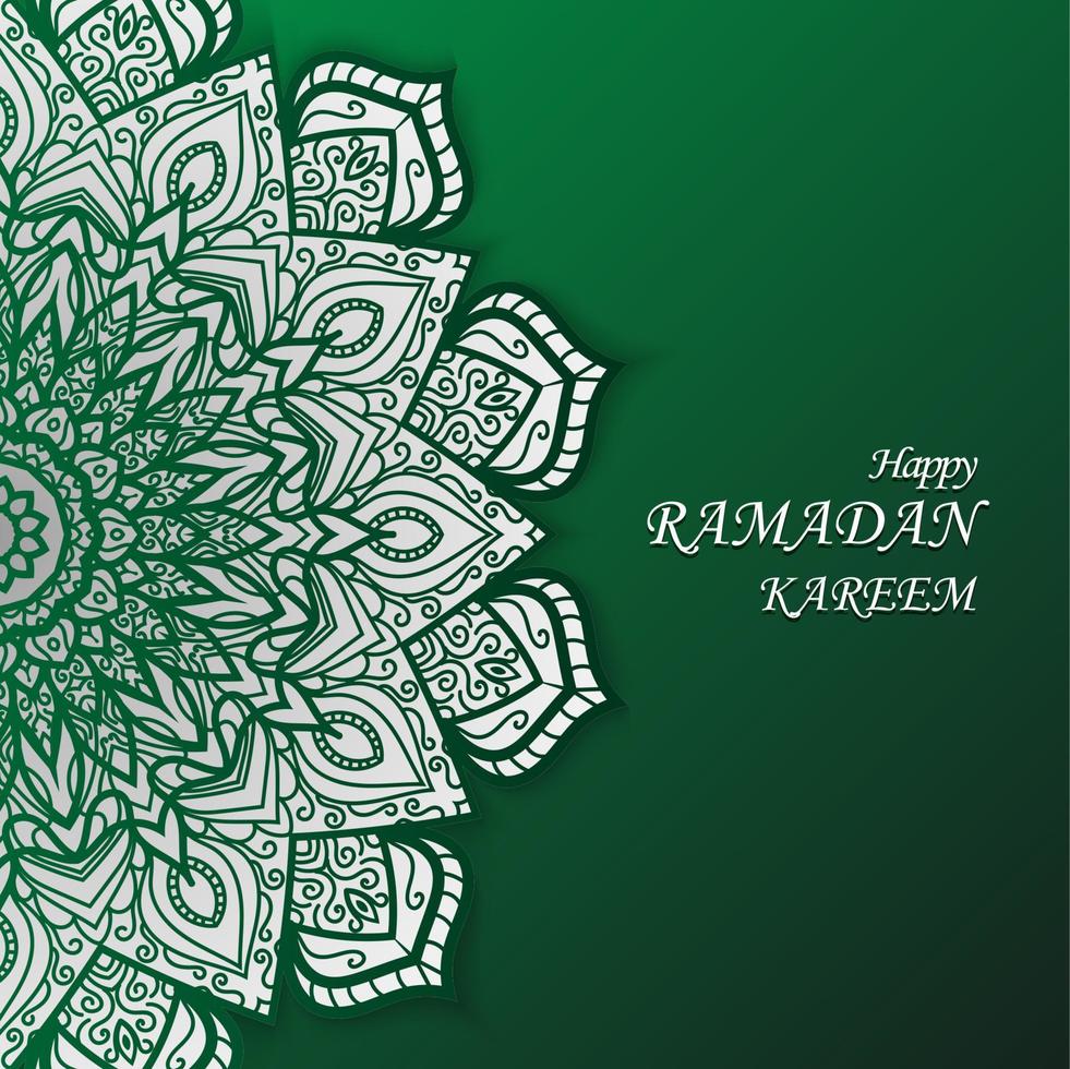 realistico tre dimensionale Ramadan saluto carta vettore