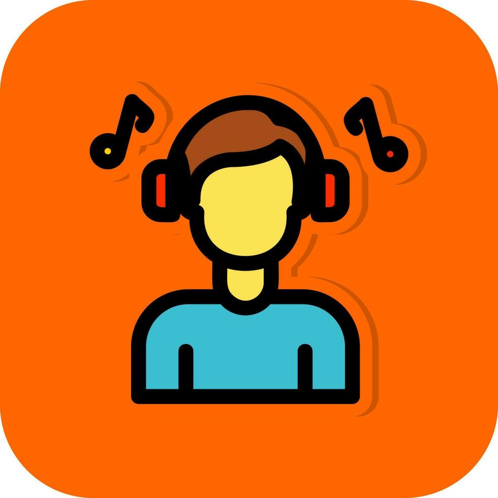 ascoltando musica vettore icona design