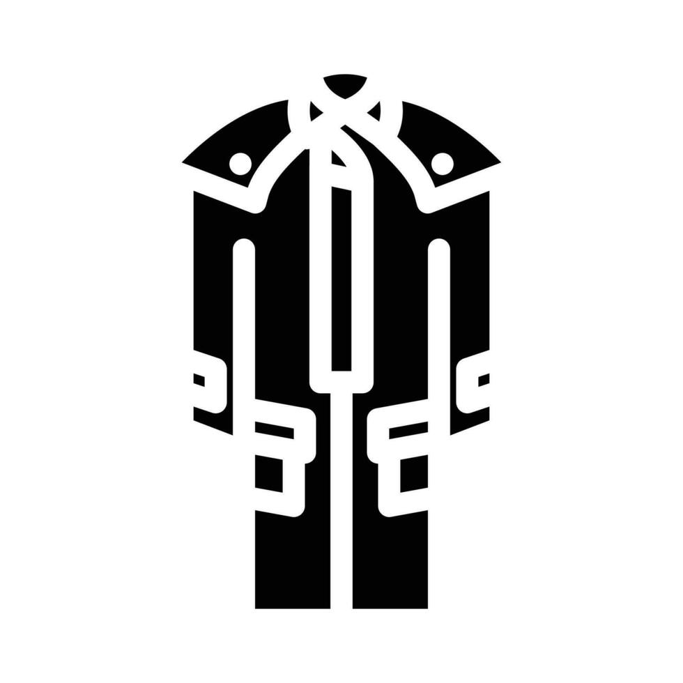 spolverino capispalla maschio glifo icona vettore illustrazione