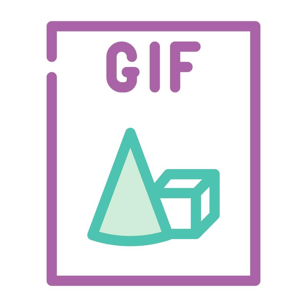 gif file formato documento colore icona vettore illustrazione