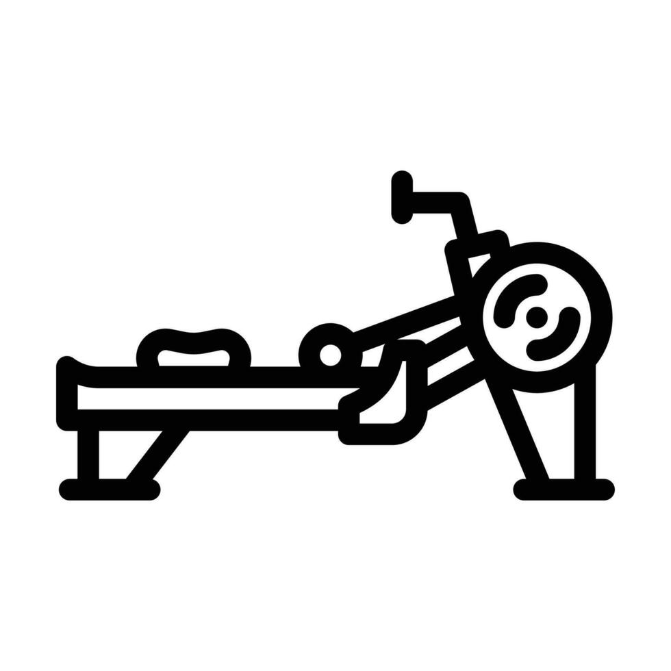 canottaggio macchina fitness sport linea icona vettore illustrazione