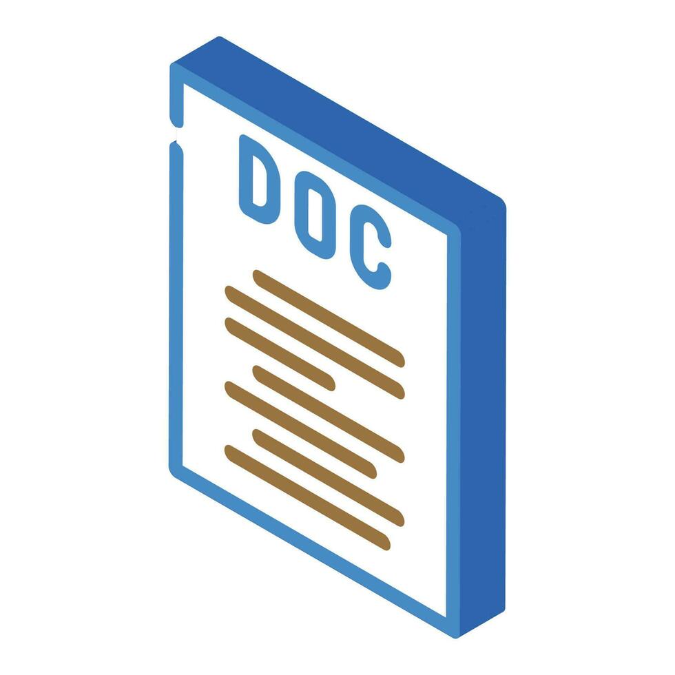 doc file formato documento isometrico icona vettore illustrazione