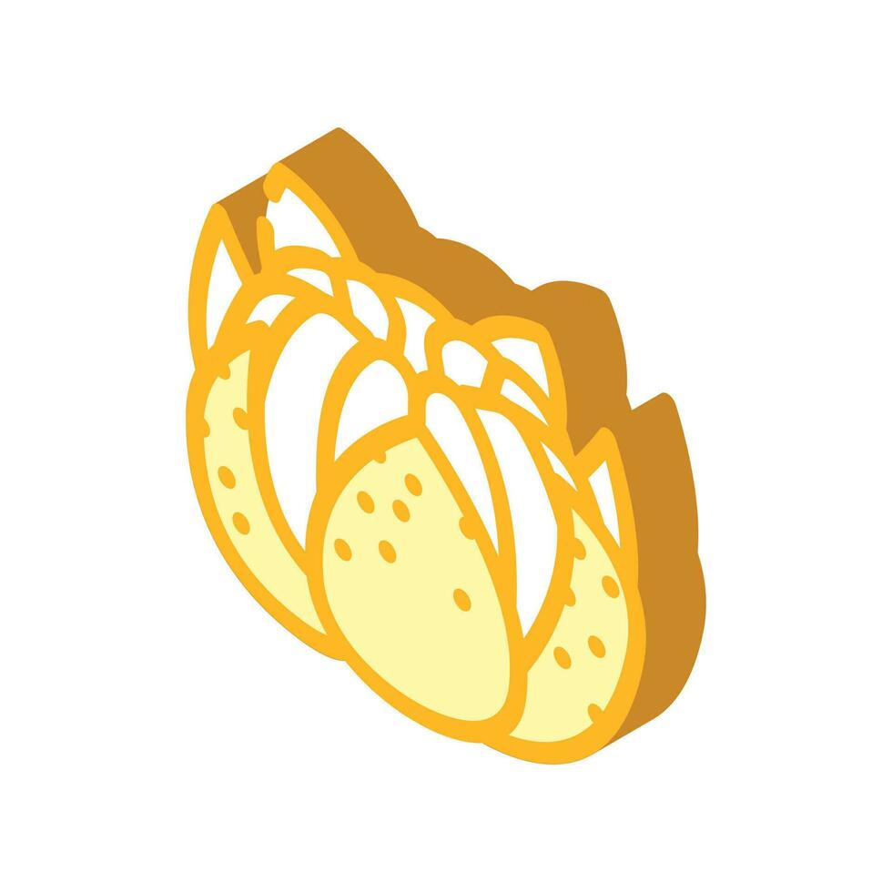 Clementina mandarino isometrico icona vettore illustrazione