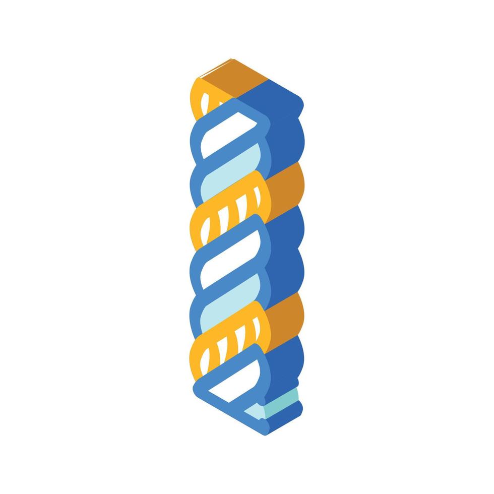 triplex filo cavo isometrico icona vettore illustrazione