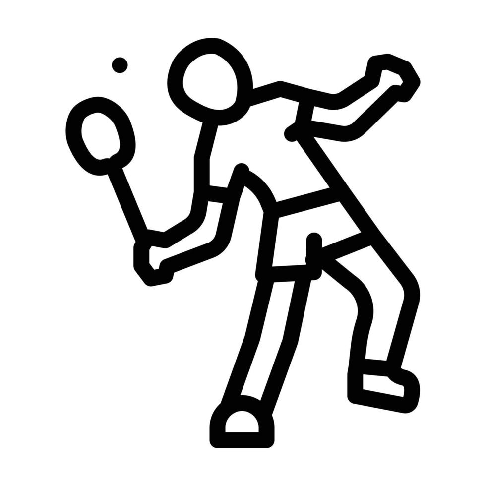 gioco badminton linea icona vettore illustrazione