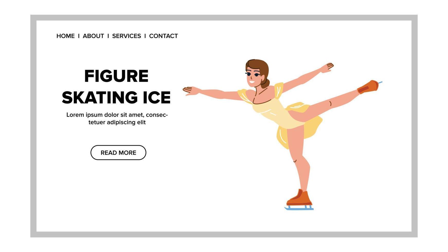 figura pattinando ghiaccio vettore