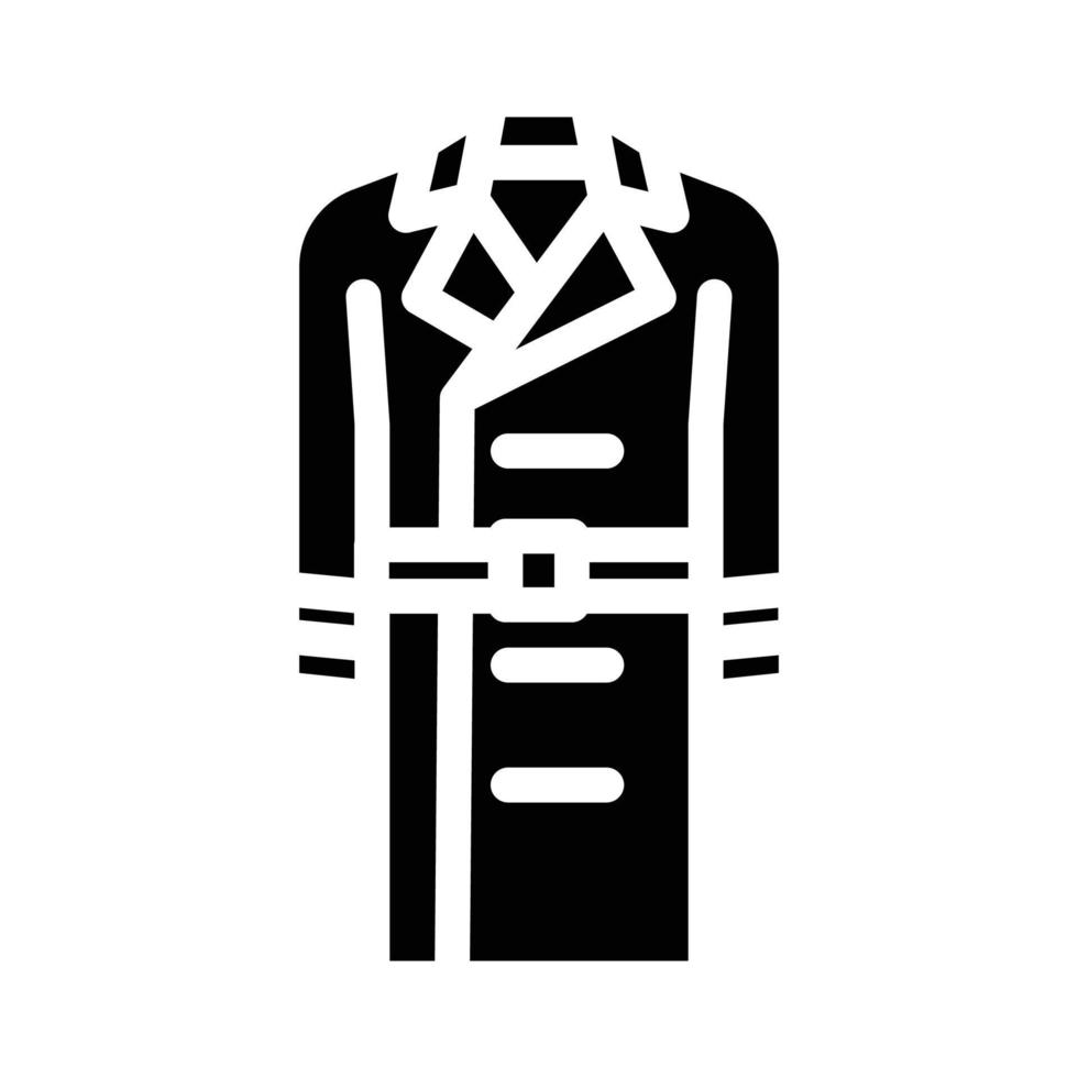 trincea capispalla maschio glifo icona vettore illustrazione