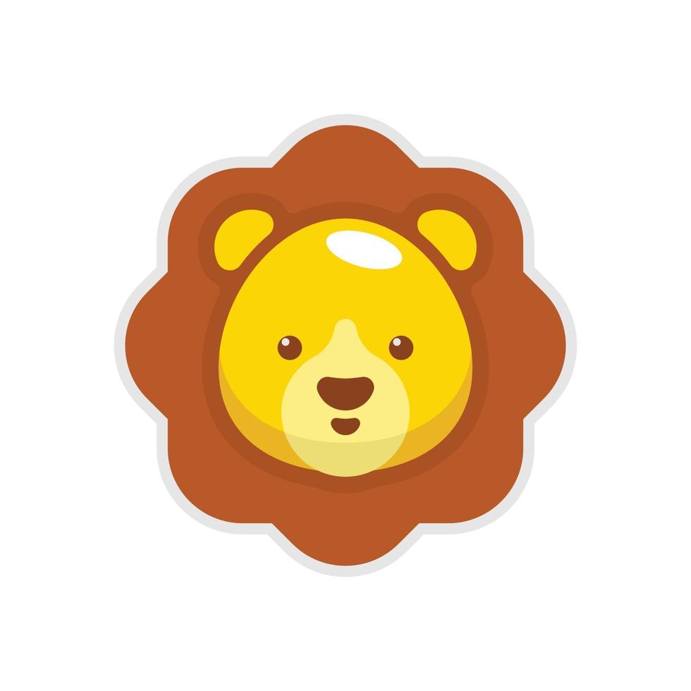 simpatico logo della mascotte del leone vettore