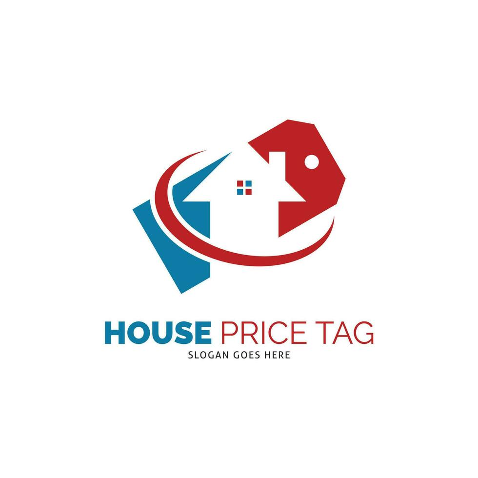 Casa prezzo etichetta icona vettore logo modello illustrazione design