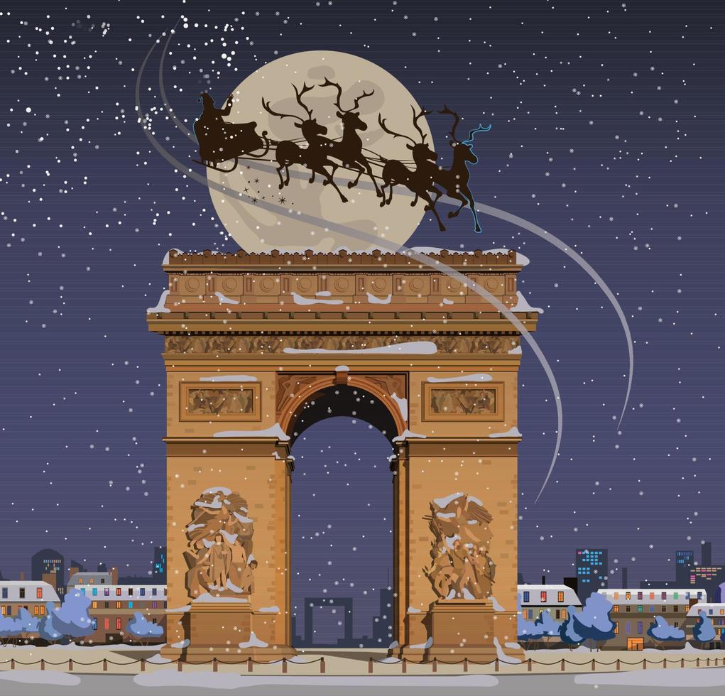 Natale nel Parigi, nuovo anno. vettore. vettore