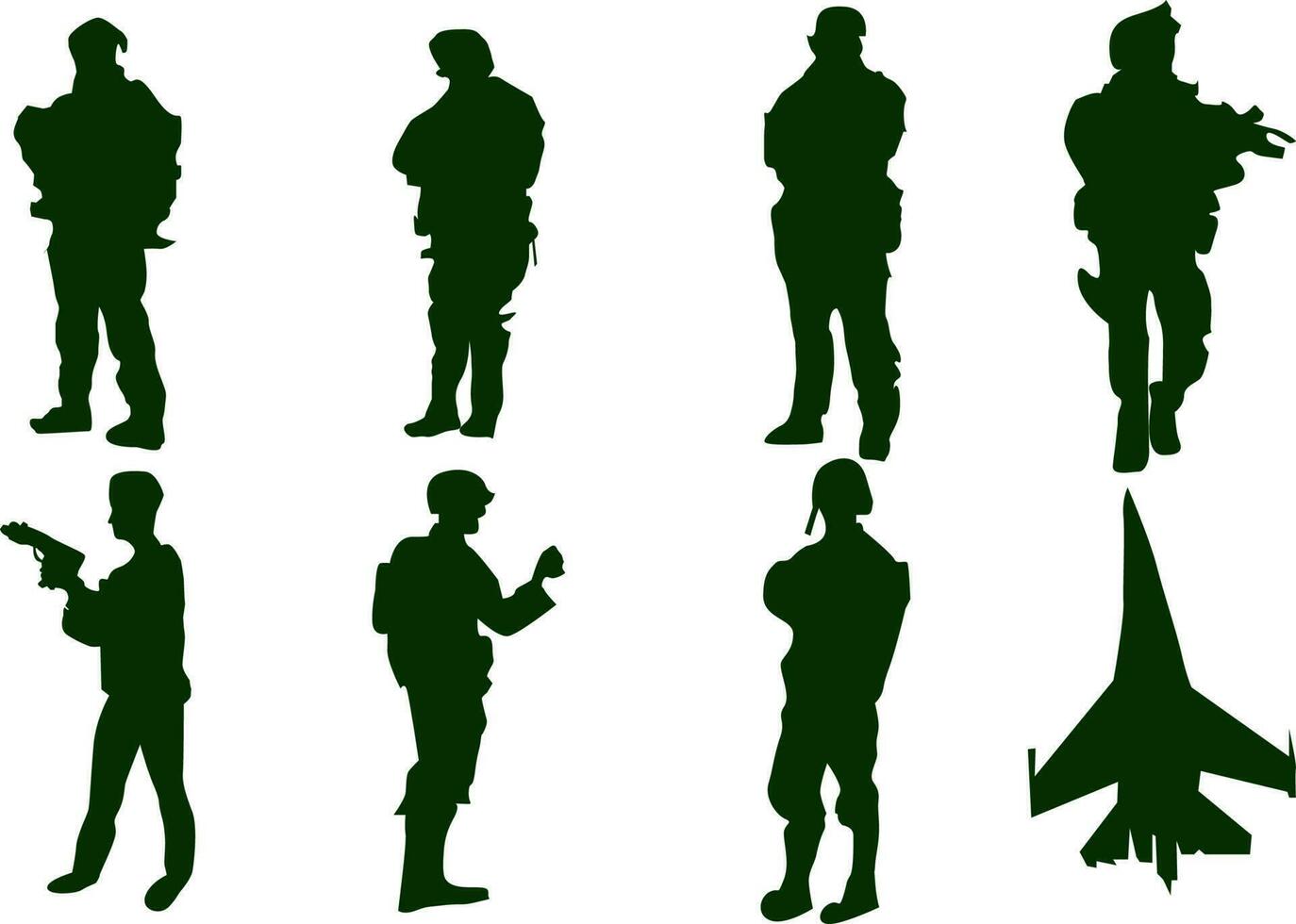 soldato silhouette impostato 1 squadra vettore