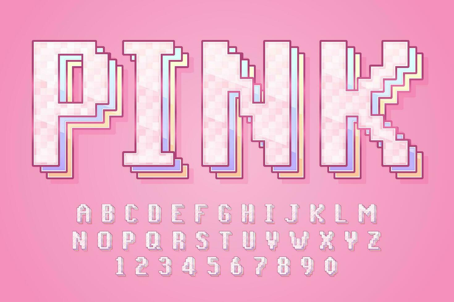 decorativo modificabile pixel rosa testo effetto vettore design