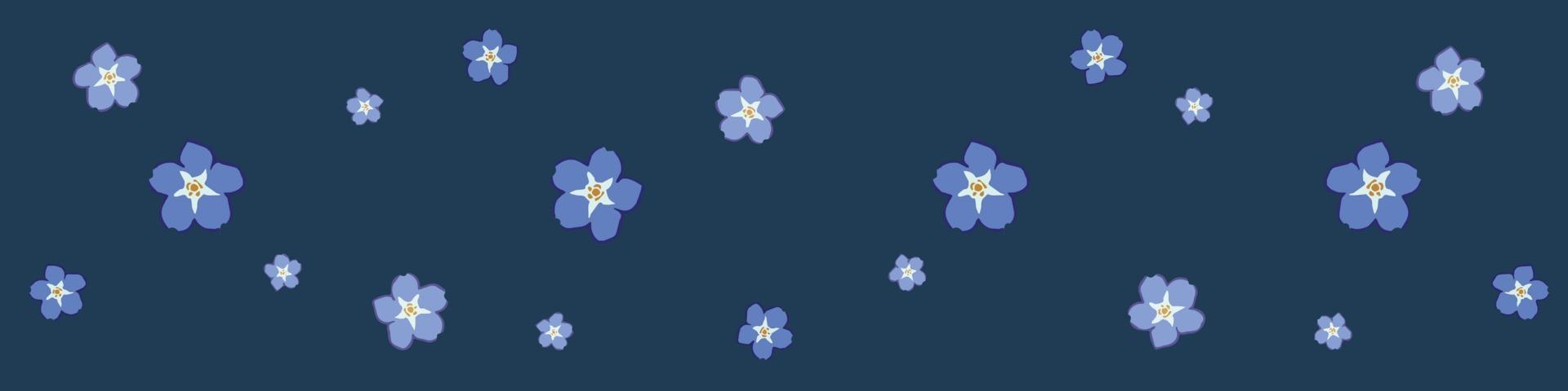 fiori su sfondo blu vettore