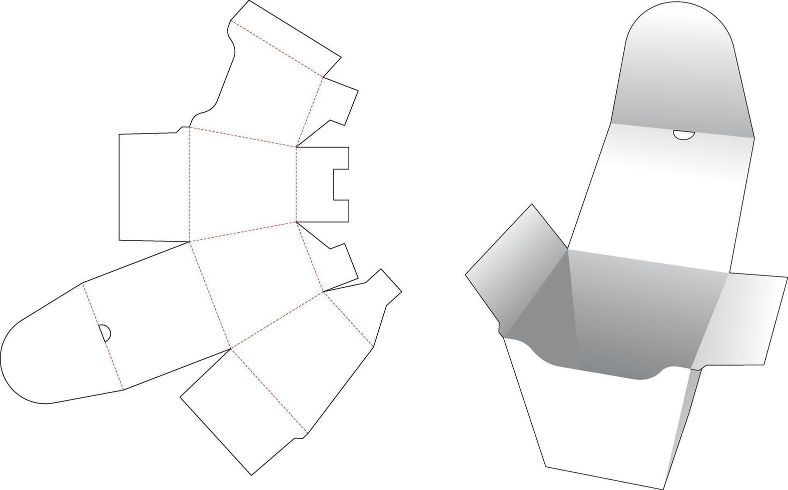 scatola del pasto con modello fustellato flip vettore
