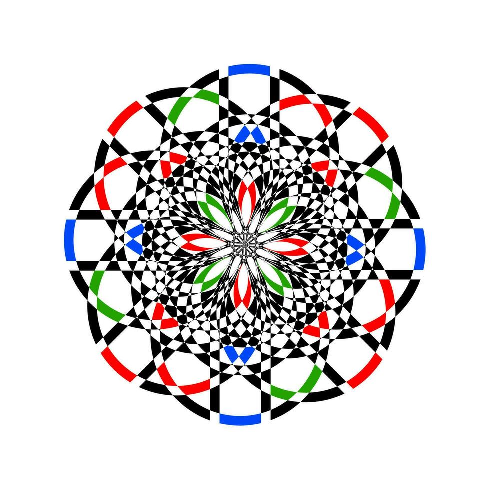 colorato astratto bicchiere tagliare il giro cupola o mandala. vettore