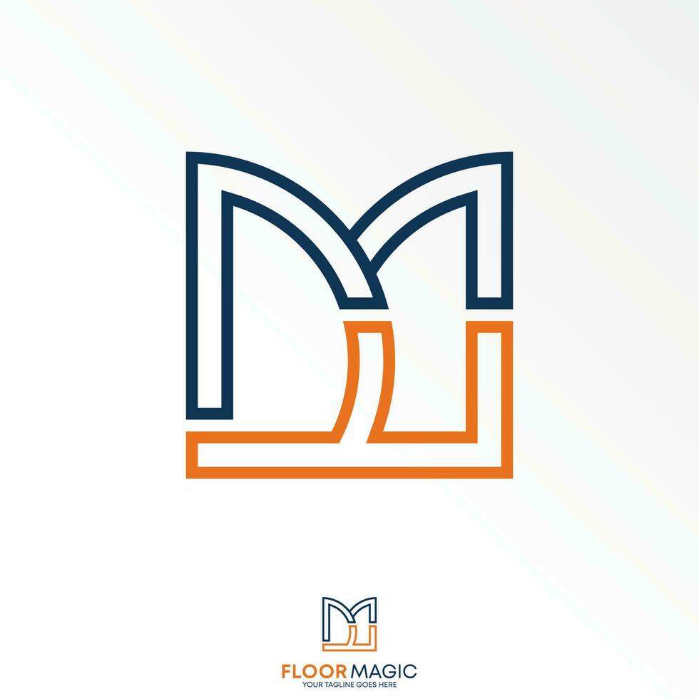 semplice e unico lettera o parola mf o dd fm font Doppio linea font piazza Immagine grafico icona logo design astratto concetto vettore scorta. può essere Usato come un' simbolo relazionato per monogramma o iniziale