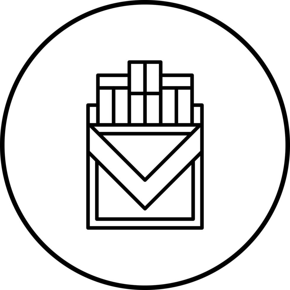 sigaretta imballare vettore icona