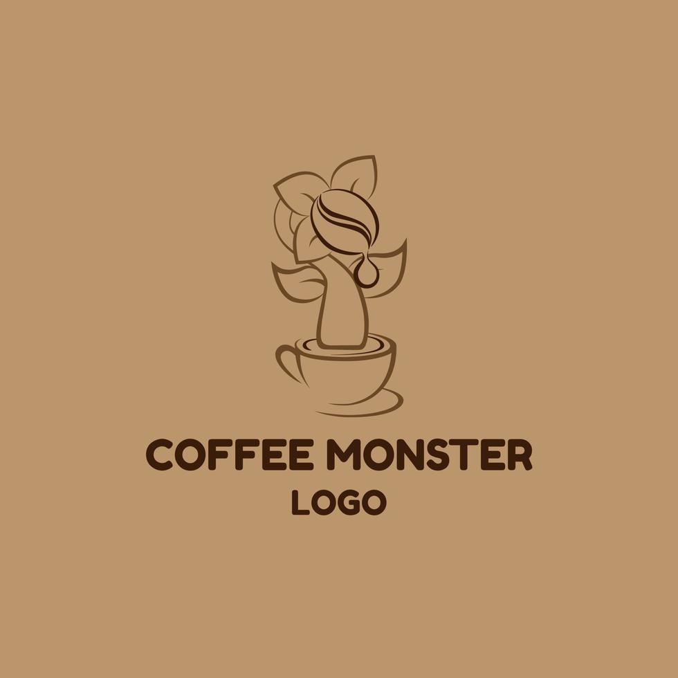 caffè mostro logo, adatto per il tuo caffè o bar attività commerciale vettore