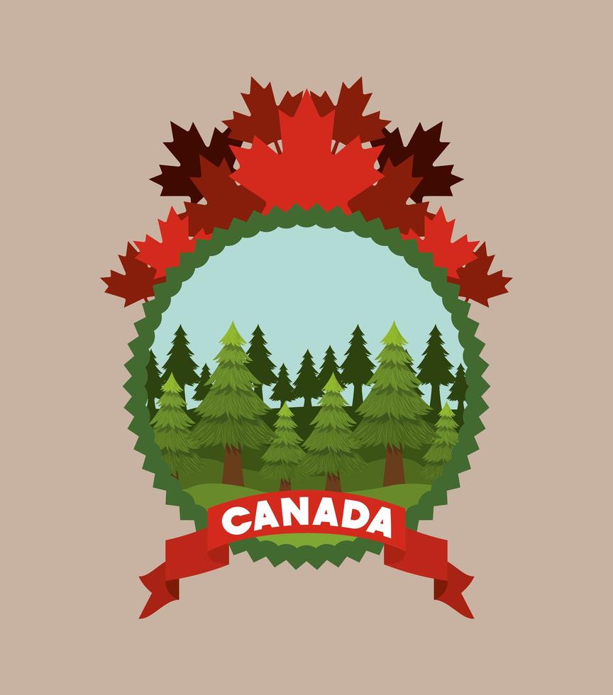 simbolo del Canada e foglie di acero design vettore