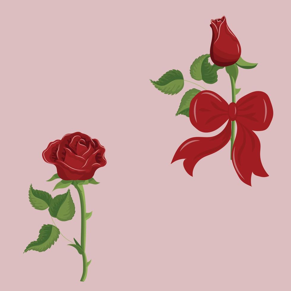 rosso Rose e un' arco su un' rosa sfondo. senza soluzione di continuità modello. vettore illustrazione.