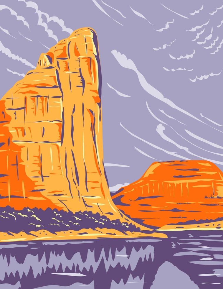 monumento nazionale dei dinosauri sulle montagne uinta tra il colorado e lo utah, poster art wpa vettore