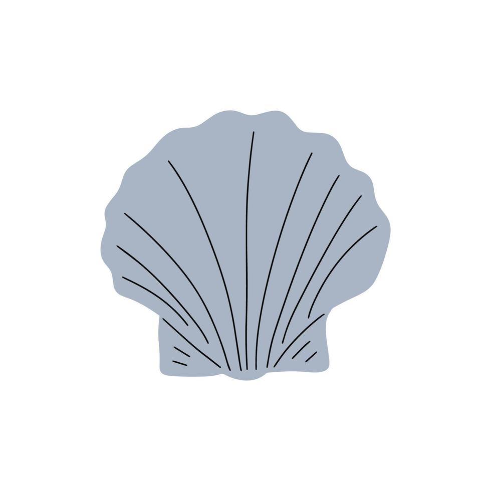 tropicale subacqueo conchiglia. mano disegnato mare mollusco mollusco elemento. vettore illustrazione nel scandinavo stile.