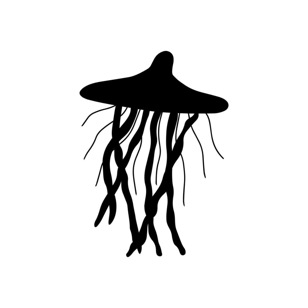 Medusa personaggio mare animale su in profondità sfondo. selvaggio vita illustrazione. vettore illustrazione.