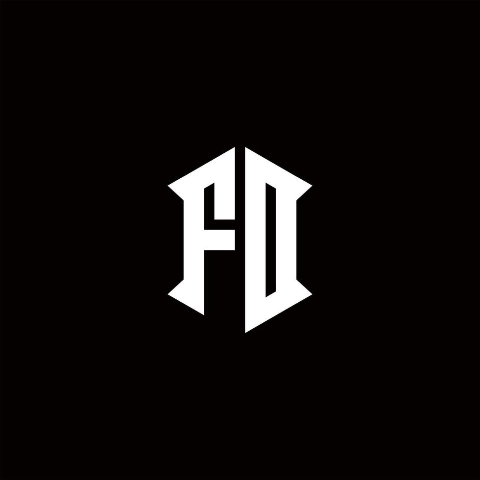 fd logo monogramma con scudo forma disegni modello vettore