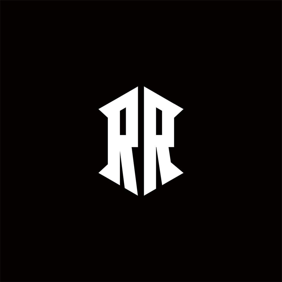 rr logo monogramma con scudo forma disegni modello vettore