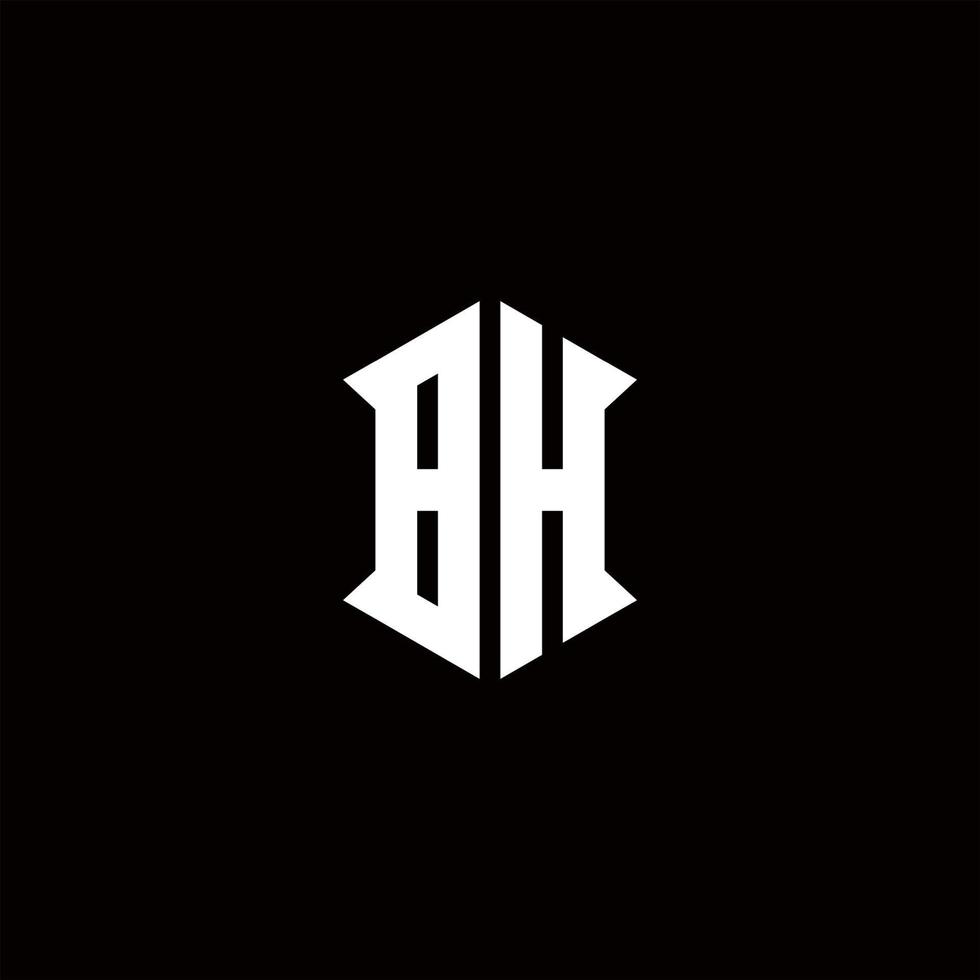 bh logo monogramma con scudo forma disegni modello vettore