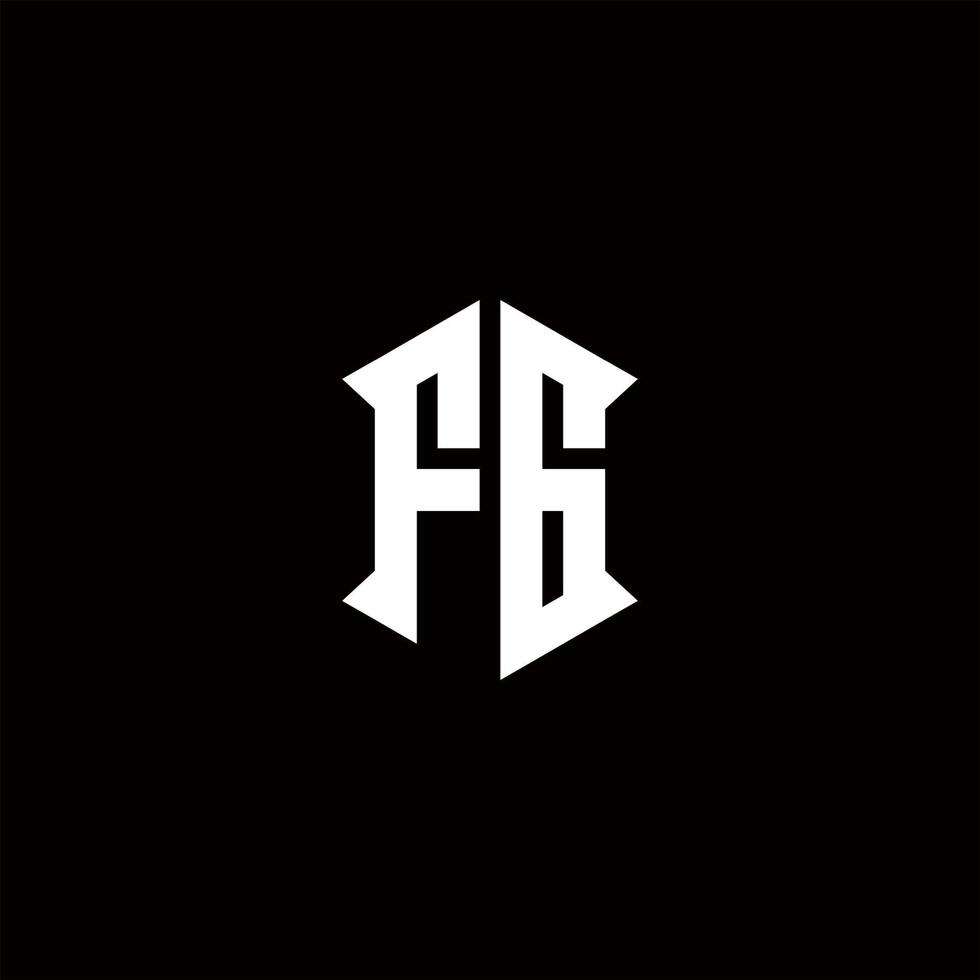 fg logo monogramma con scudo forma disegni modello vettore