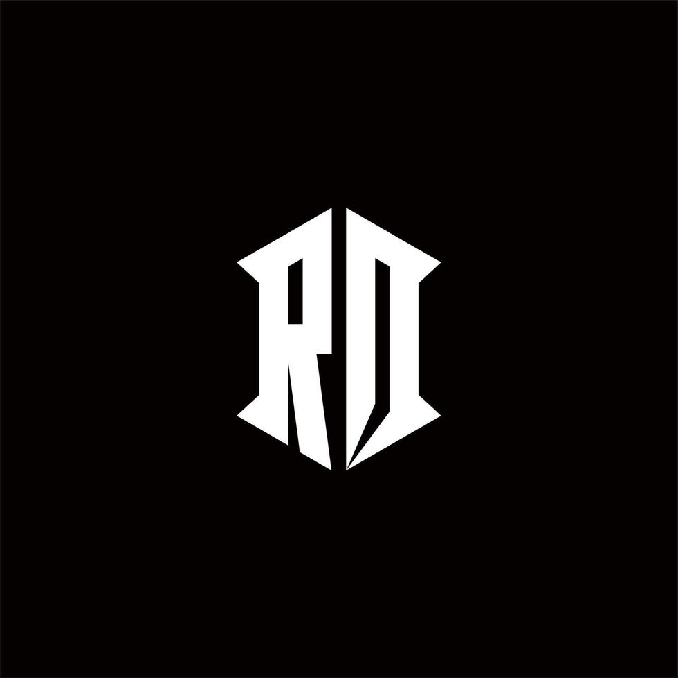 ro logo monogramma con scudo forma disegni modello vettore