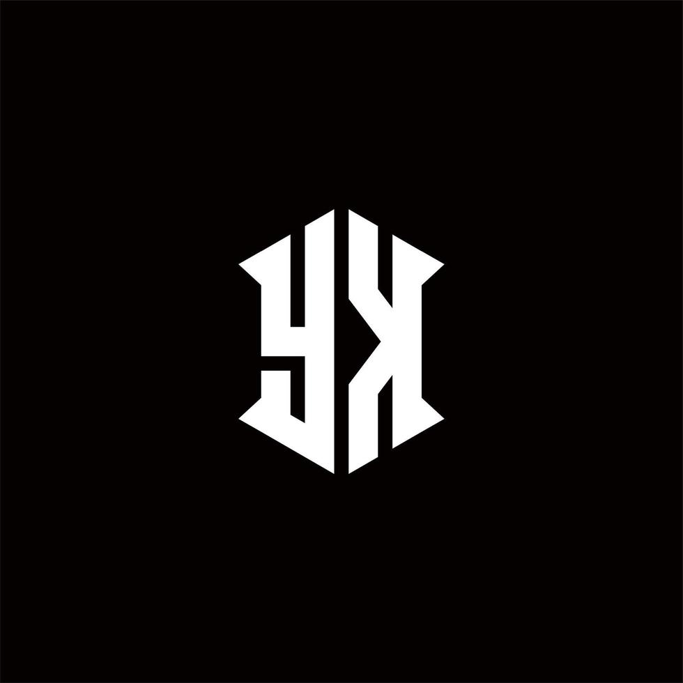 yk logo monogramma con scudo forma disegni modello vettore