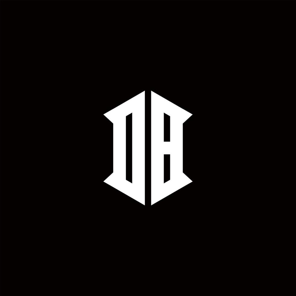 db logo monogramma con scudo forma disegni modello vettore