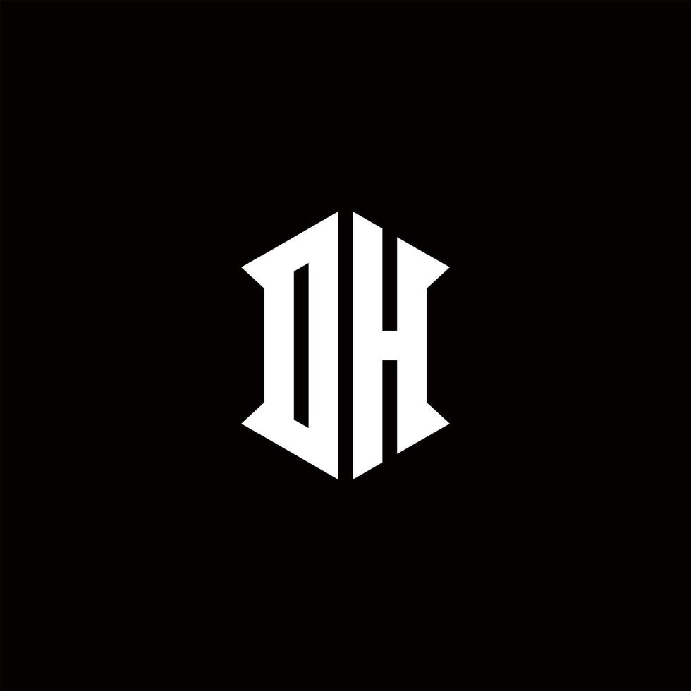 dh logo monogramma con scudo forma disegni modello vettore