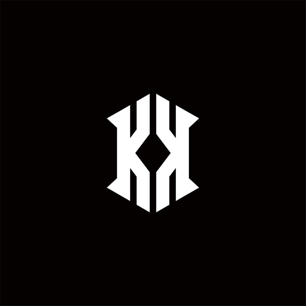 kk logo monogramma con scudo forma disegni modello vettore
