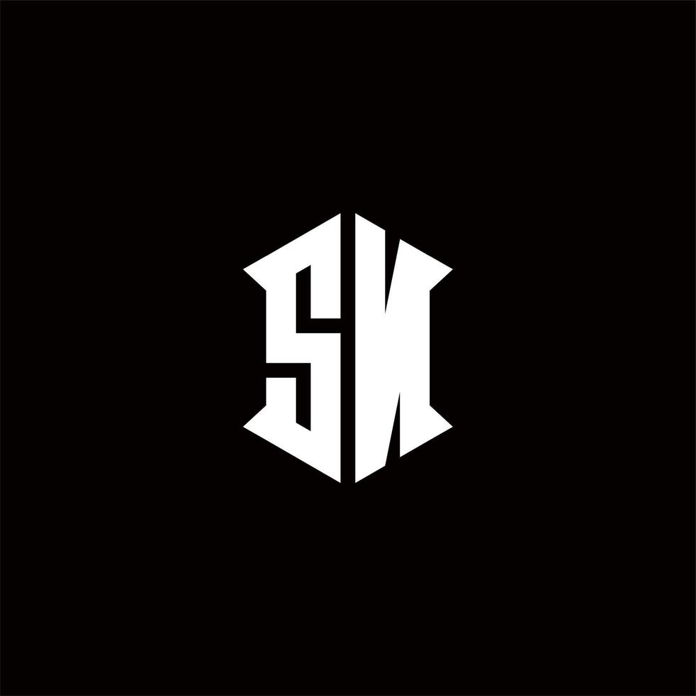 sn logo monogramma con scudo forma disegni modello vettore