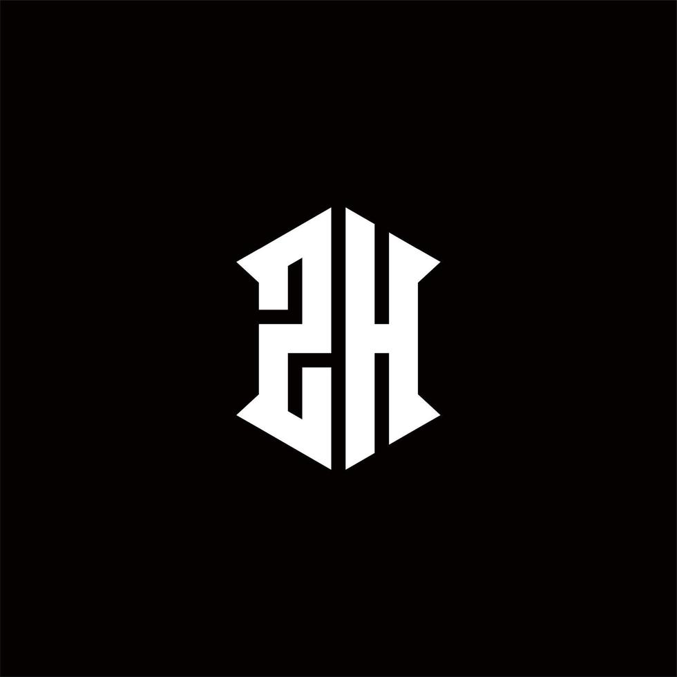 zh logo monogramma con scudo forma disegni modello vettore