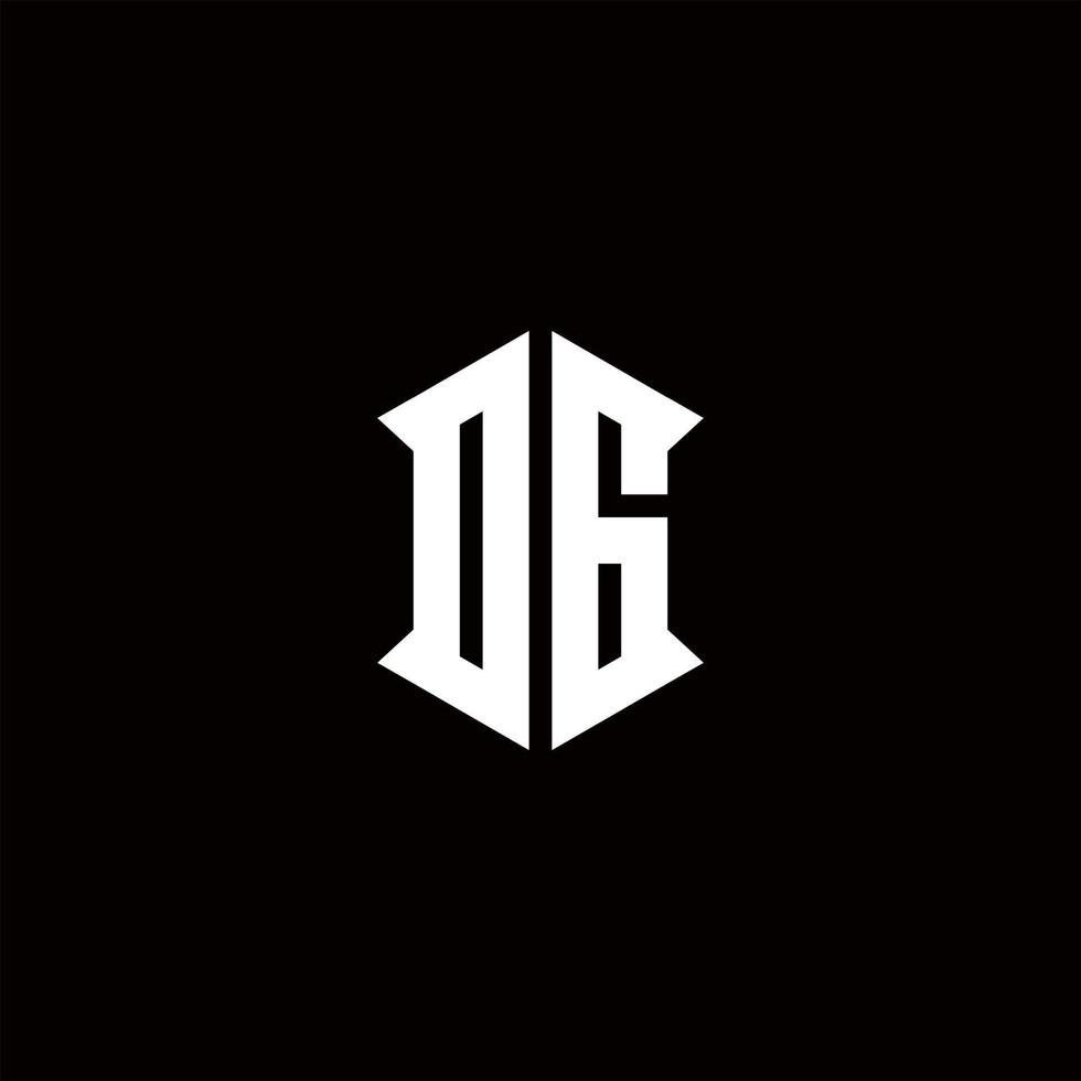 dg logo monogramma con scudo forma disegni modello vettore