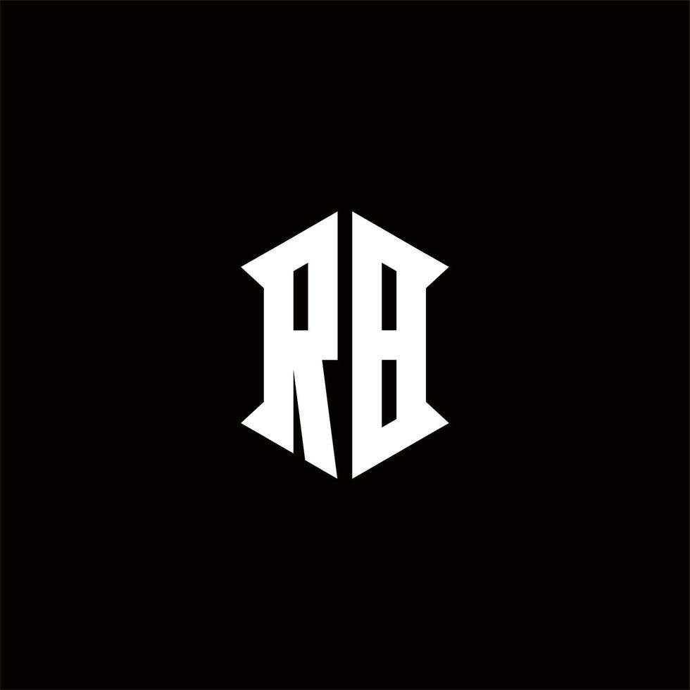 rb logo monogramma con scudo forma disegni modello vettore