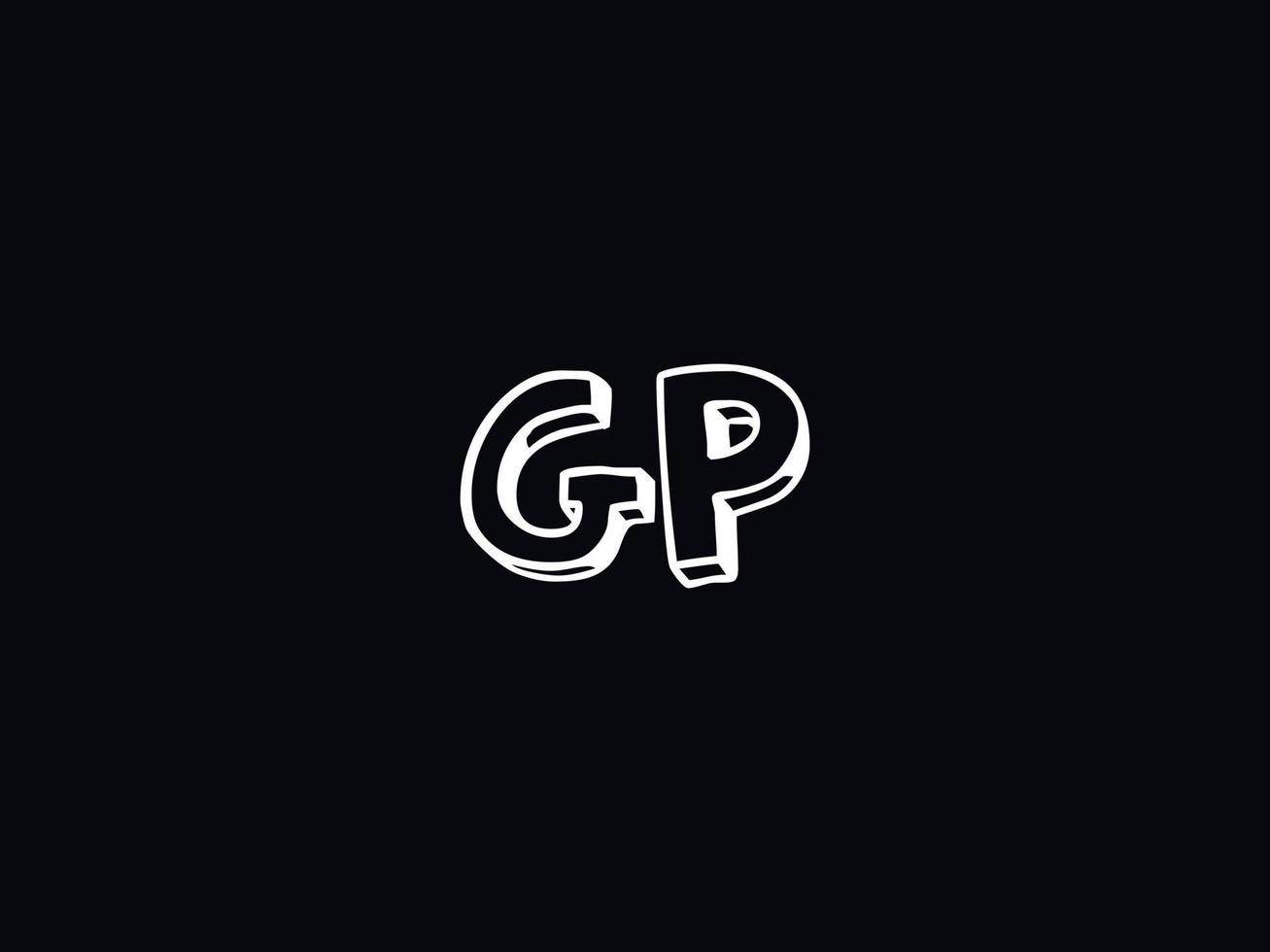 nero bianca gp logo, iniziale gp lettera logo icona vettore