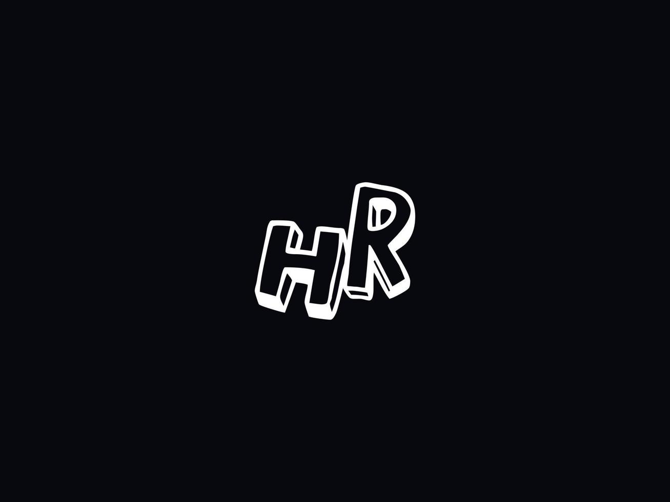 tipografia hr logo, creativo hr spazzola lettera logo vettore
