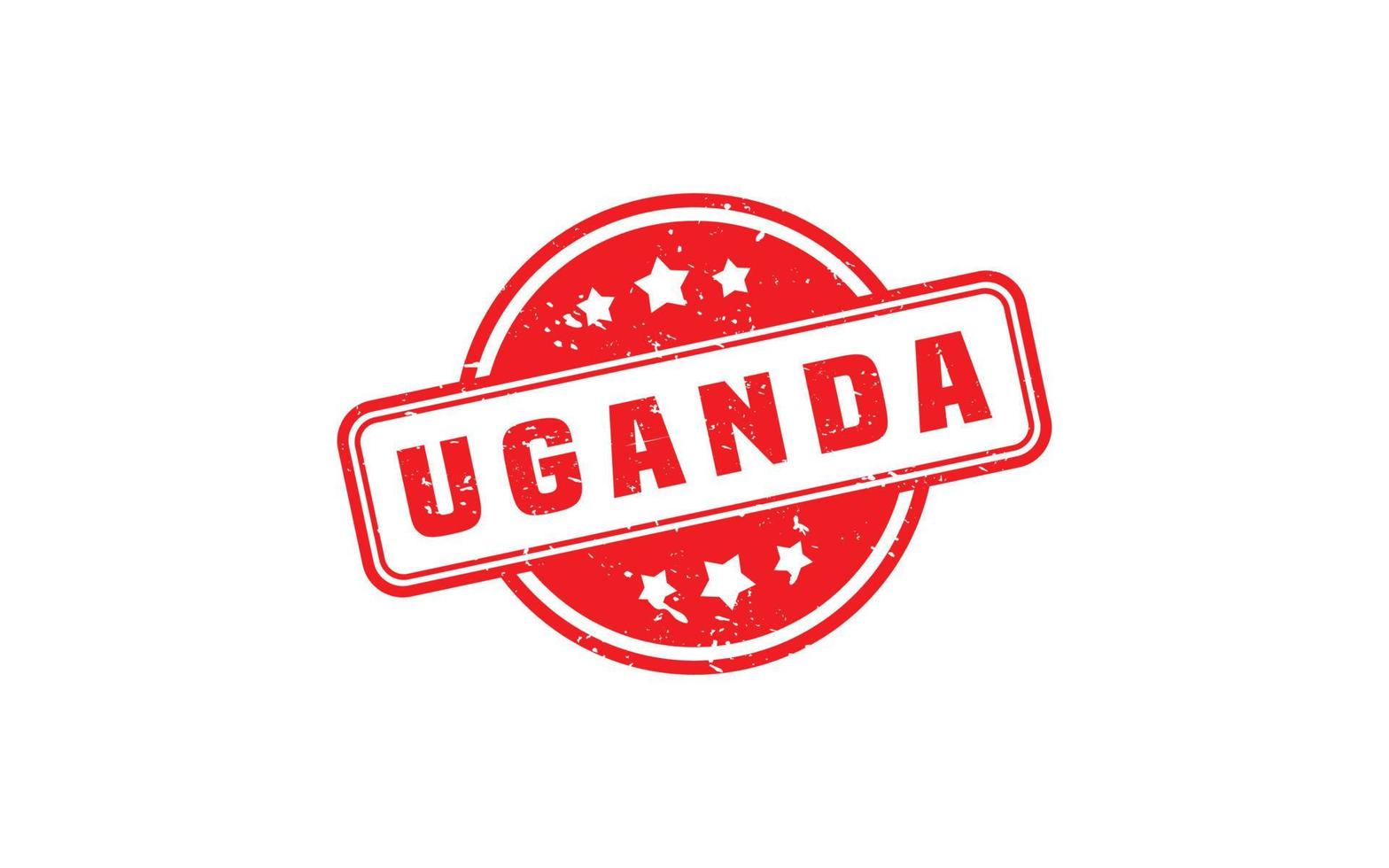 Uganda francobollo gomma da cancellare con grunge stile su bianca sfondo vettore