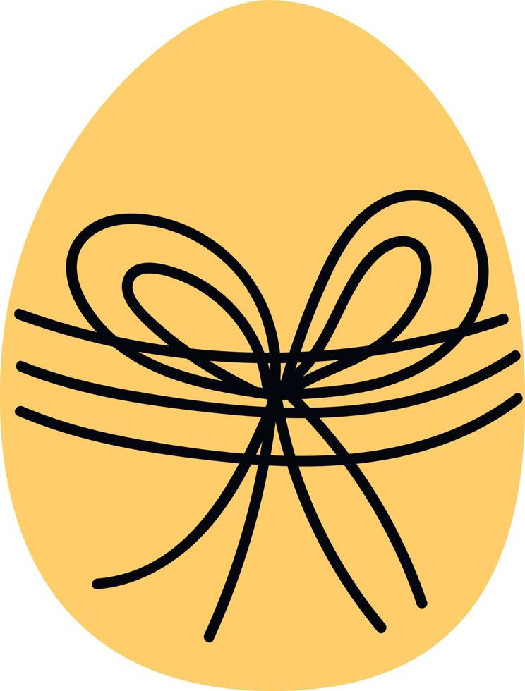 pollo uovo giallo mano disegnato illustrazione vettore