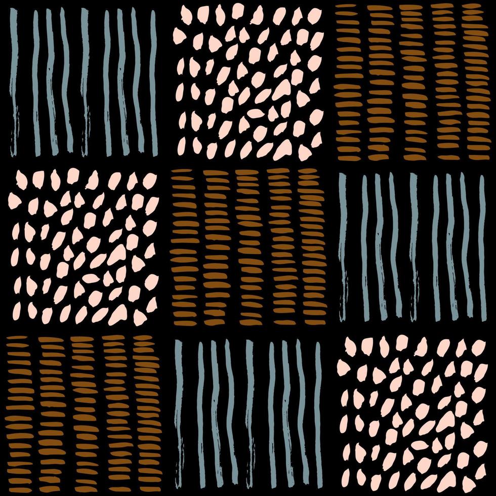 vettore struttura con diverso spazzola colpi. senza soluzione di continuità modello con mano disegnato inchiostro Linee e macchie