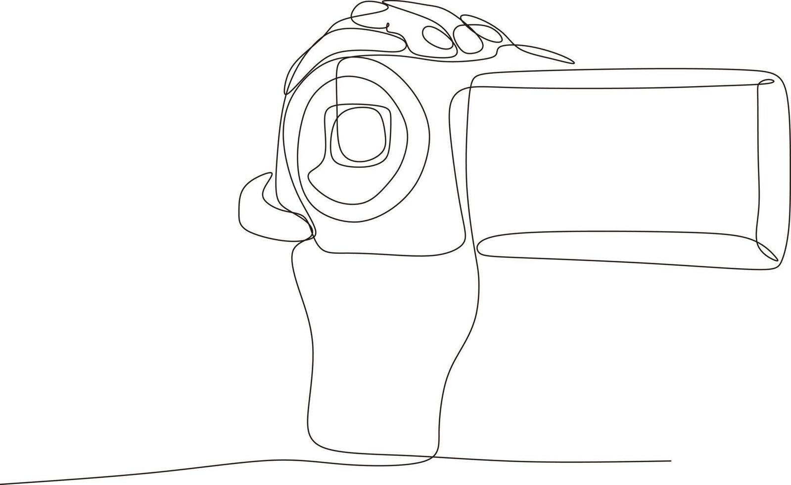 telecamera continuo singolo linea icona, grafico vettore illustrazione