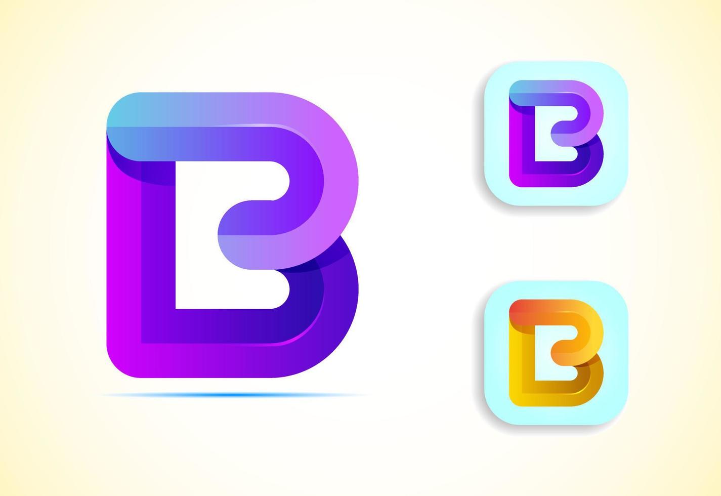 astratto origami lettera B logo design modello. piatto stile applicazione icona. vettore illustrazione