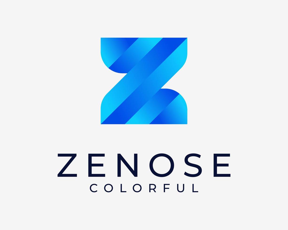 lettera z iniziali colorato luminosa vivace colore pendenza moderno minimo monogramma vettore logo design