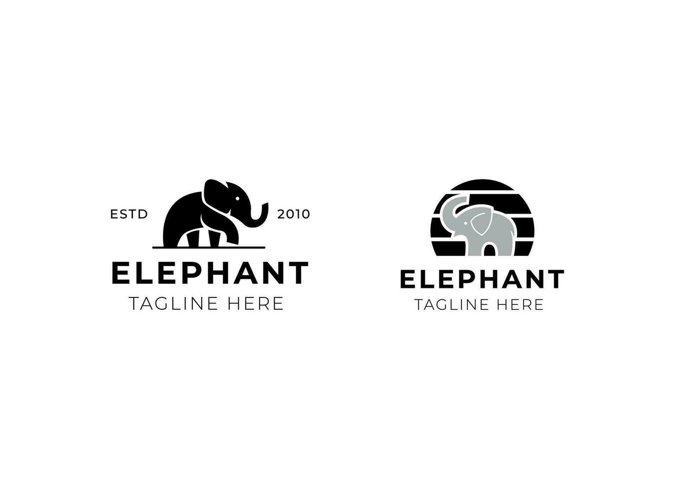 illustrazione dell'icona di vettore del logo dell'elefante